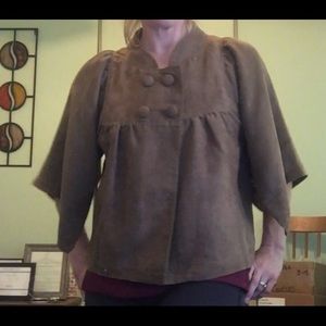 Suede jacket with amazing yellow lining!